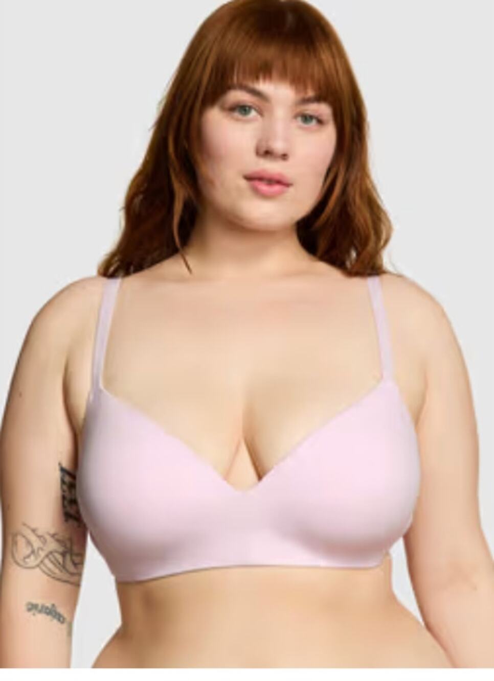 VS PINK Wear Everywhere Wireless Lightly Lined Light Pink Bra 36C Smoothing